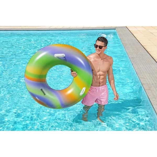 Badering - BESTWAY - Regnbåge - Diameter 119 cm - Flerfärgad - För barn från 6 år