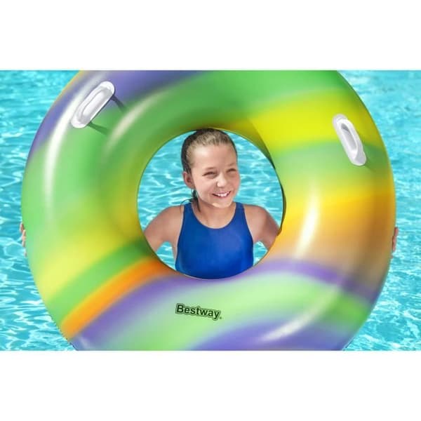 Badering - BESTWAY - Regnbåge - Diameter 119 cm - Flerfärgad - För barn från 6 år