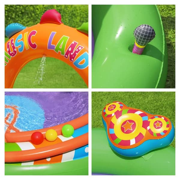 Bestway 53117 Sing and Splash Uppblåsbart vattenlekcenter, 2,95 m x 1,9 m x 1,37 m
