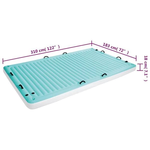 Intex Uppblåsbar fåtölj blå 310x183 cm vinyl, uppblåsbar matta, poollounge, flytande fåtölj, matta 93768