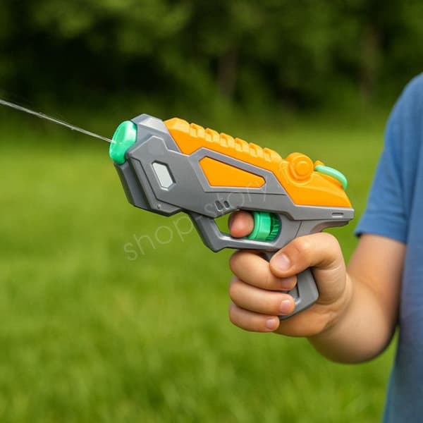 Vattenspruta Barn Modell Galaktisk Längd 22 cm Grå Orange och Grön för Utomhusspel och Vattenstrider
