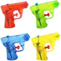 Miniatyrbild 1 av 4: Paket med 4 Transparenta Vattenpistoler Mini Längd 12 cm Färg Slumptal för Utomhusspel och Vattenstrider