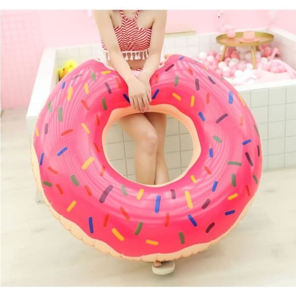 Simring, Donut-simring, Simring i form av donut för vuxna och barn, Sommarpool-buffert - 120 cm