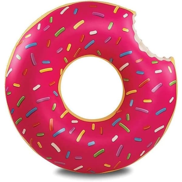 Rosa Uppblåsbar Donut - För Pool eller Utomhus - Barn och Vuxna - 60cm