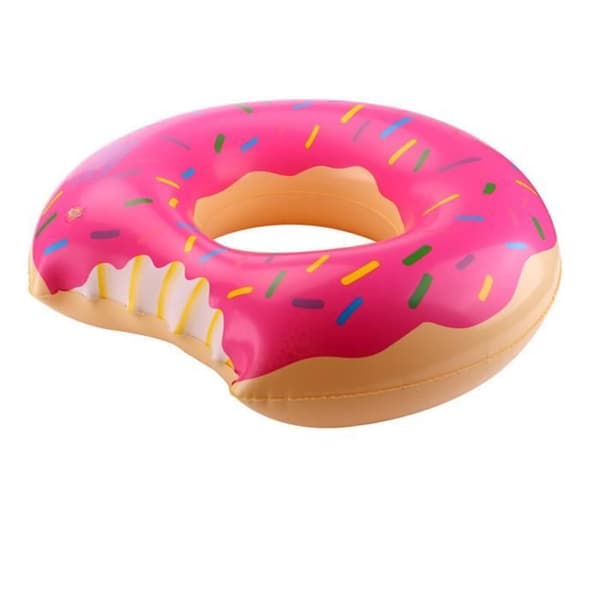 Rosa uppblåsbar donut WIRLSWEAL - Vuxenstorlek 120cm - Utomhus