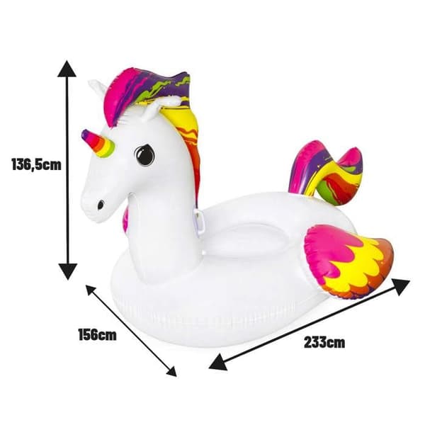 BESTWAY Unicorn XXL åktur på flottör 224 x 164 cm