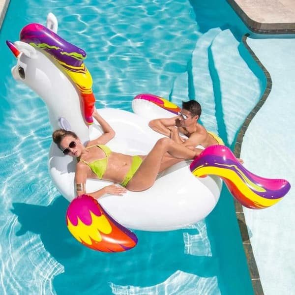 BESTWAY Unicorn XXL åktur på flottör 224 x 164 cm