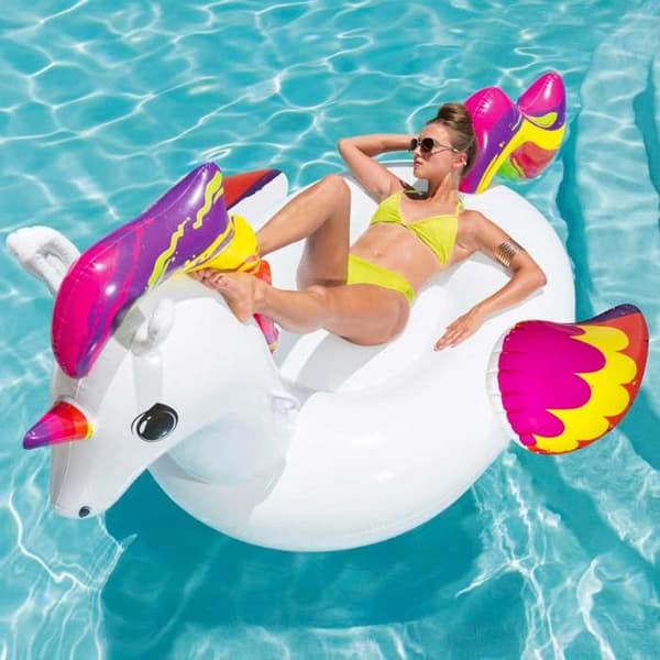 BESTWAY Unicorn XXL åktur på flottör 224 x 164 cm