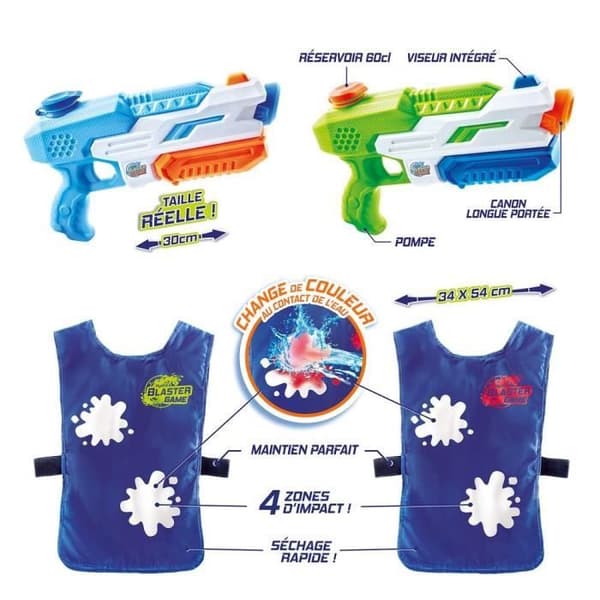 CANAL TOYS Water Battle Game - Hydro Blaster Game - 2 vapen + 2 färgbyteshaklappar