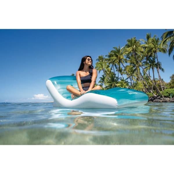 INTEX uppblåsbar liggmadrass - Asymmetrisk - Ocean Blue - 191 x 99 cm