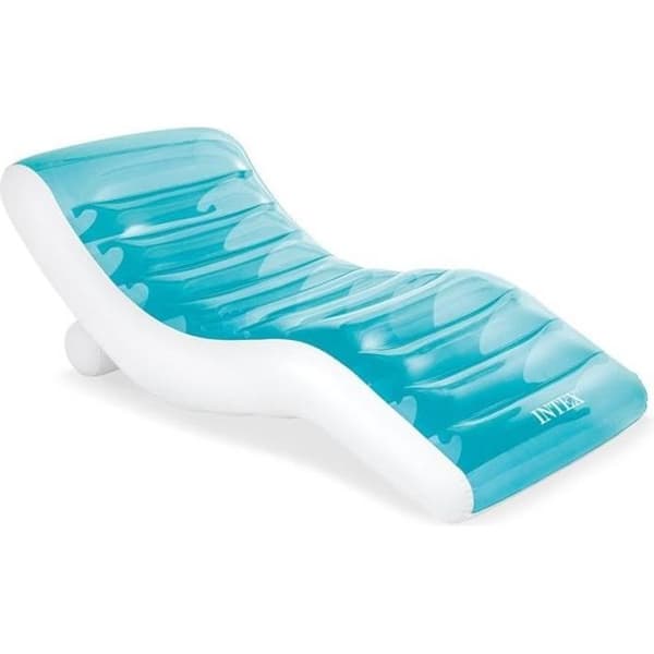 INTEX uppblåsbar liggmadrass - Asymmetrisk - Ocean Blue - 191 x 99 cm