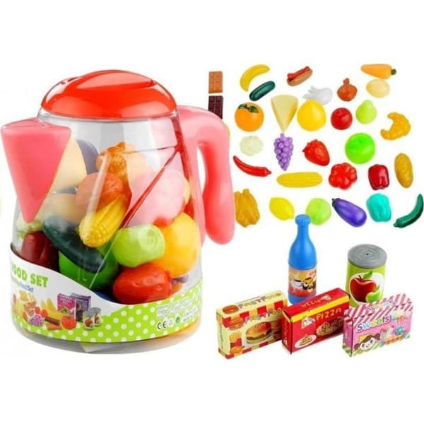 Leantoys - 3594 - Livsmedel i en kanna Grönsaker Frukter 50 Elem LEAN Toys