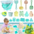 Pikkukuva 1 / 6: OBOSOE Beach Toy Set, 18-osainen hiekkalaatikkosetti taitettavalla ämpärillä – Hiekkalinnasetti 1-5-vuotiaille lapsille