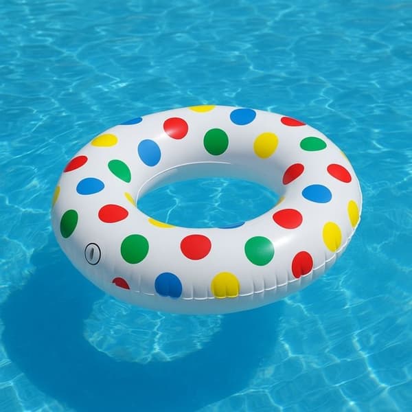 Giant Round Inflatable Buoy med Prickar 91cm Multicolor för Barn och Vuxna Pool eller Strand