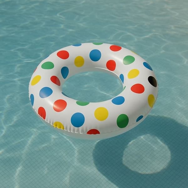 Giant Round Inflatable Buoy med Prickar 91cm Multicolor för Barn och Vuxna Pool eller Strand