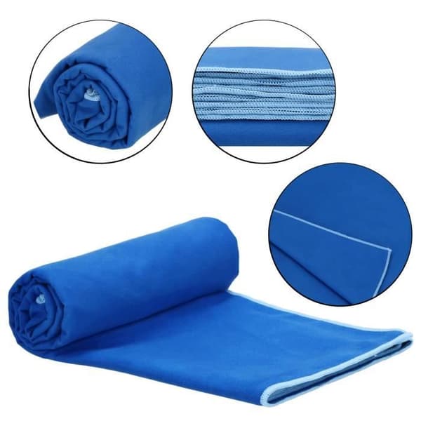 SPRINGOS® mikrofiber strandhandduk 75 x 150 cm - Snabbtorkande - Färg Blå