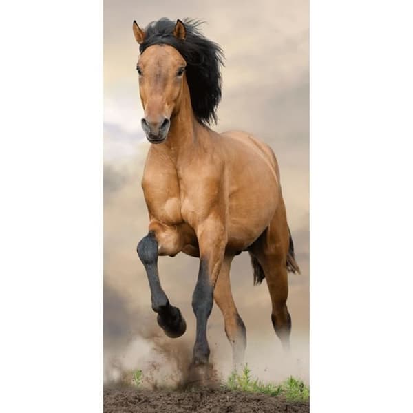 Galopperande Brown Horse Beach Handduk