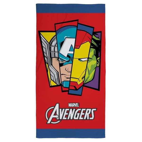 Marvel Avengers Badge Cotton Beach Towel Red/Multicoloured One Size
