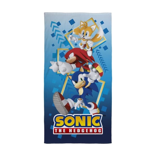 Sonic The Hedgehog Bounce Cotton Beach Towel Blue/Multicoloured One Size
