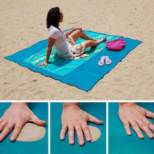 Strandhandduk - SHOP-STORY - ZB14896 - Antisand - 200 x 150 cm - Blå