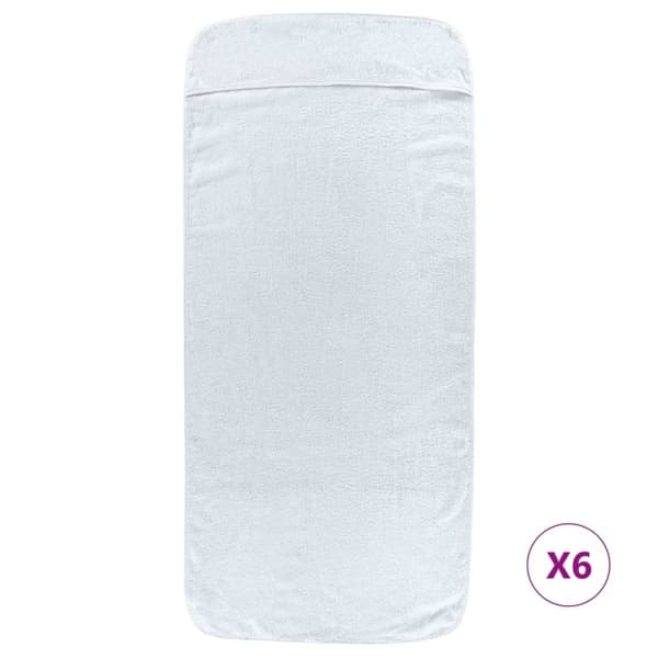 vidaXL strandhåndklæder 6 stk. 60x135 cm 400 GSM stof hvid -  Strandhåndklæder