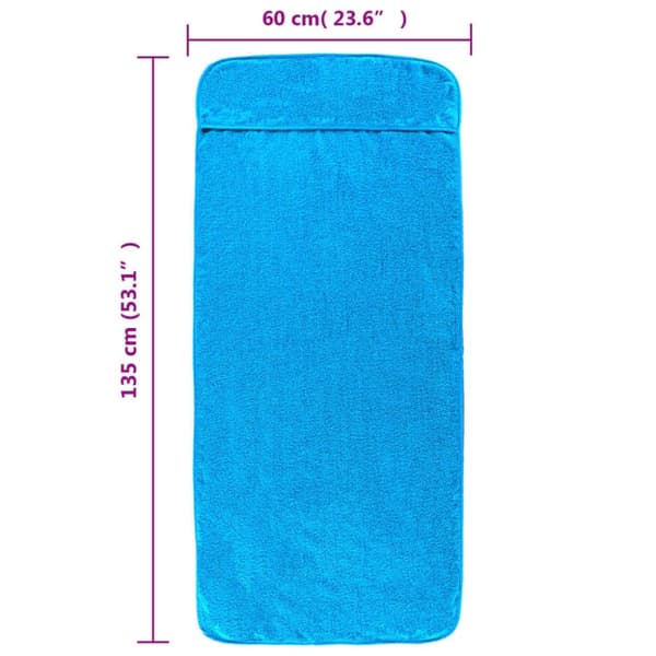 The Living Store Rantapyyhkeet 2 kpl turkoosi 60x135 cm kangas 400 GSM - Rantapyyhkeet