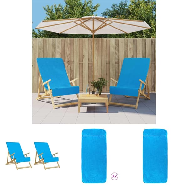 The Living Store Rantapyyhkeet 2 kpl turkoosi 60x135 cm kangas 400 GSM - Rantapyyhkeet