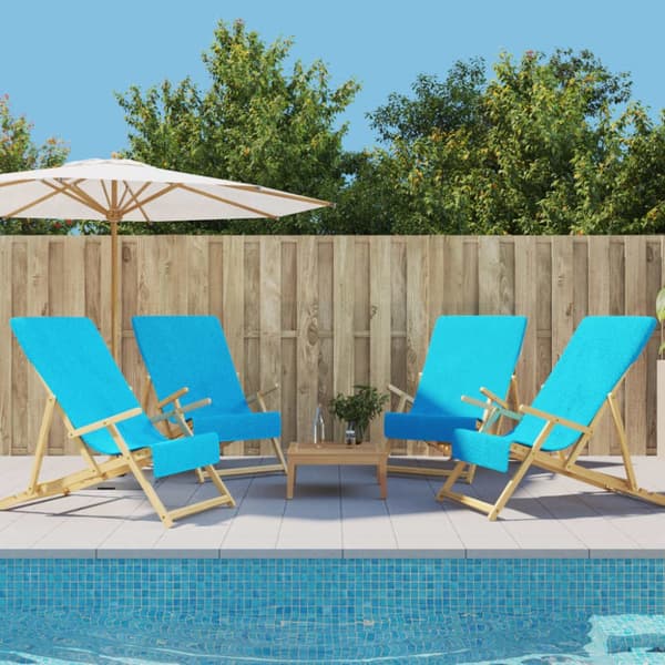 The Living Store Badhanddukar 4 st turkos 60x135 cm tyg 400 gsm -  Strandhanddukar