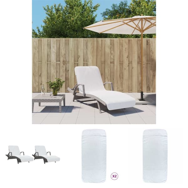 The Living Store Badhanddukar 2 st vita 75x200 cm tyg 400 gsm -  Strandhanddukar