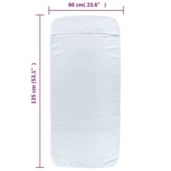 The Living Store strandhåndklæder 6 stk. 60x135 cm 400 GSM stof hvid -  Strandhåndklæder