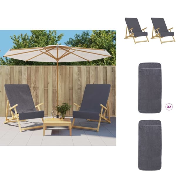 Strandhanddukar - Living Badhanddukar 2 st antracit 60x135 cm tyg 400 gsm