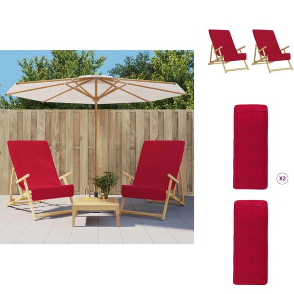 Strandhanddukar - Living Badhanddukar 2 st vinröd 60x135 cm tyg 400 gsm