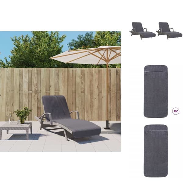 Strandhanddukar - Living Badhanddukar 2 st antracit 75x200 cm tyg 400 gsm