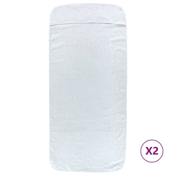 Badhanddukar 2 st vita 75x200 cm tyg 400 gsm - Strandhandduk - Strandhanddukar - Home & Living