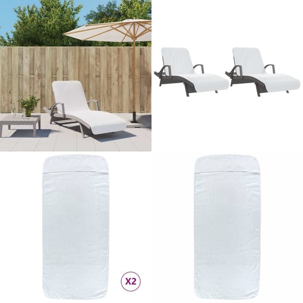 Badhanddukar 2 st vita 75x200 cm tyg 400 gsm - Strandhandduk - Strandhanddukar - Home & Living