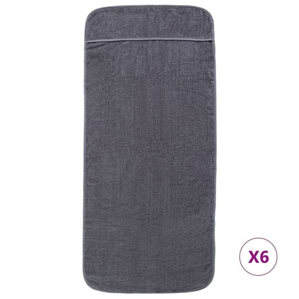 Badhanddukar 6 st antracit 60x135 cm tyg 400 gsm - Strandhandduk - Strandhanddukar - Home & Living
