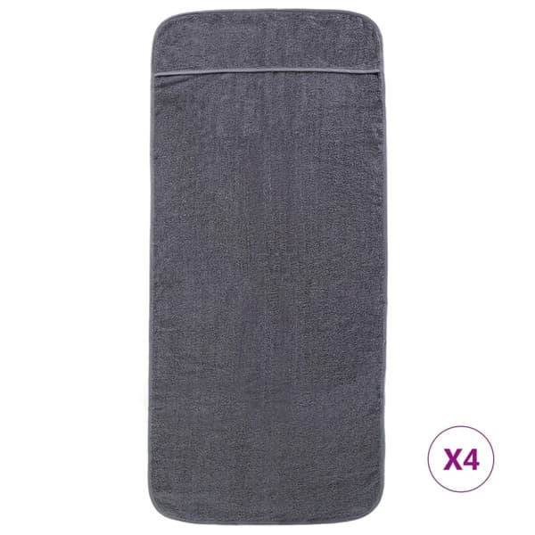 Rantapyyhkeet 4 kpl antrasiitti 60x135 cm kangas 400 GSM - Pyyhe - Pyyhkeet - Home & Living