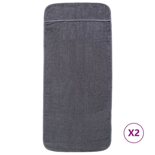 Rantapyyhkeet 2 kpl antrasiitti 60x135 cm kangas 400 GSM - Pyyhe - Pyyhkeet - Home & Living