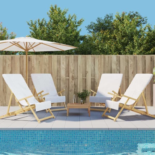 Badhanddukar 4 st vita 60x135 cm tyg 400 gsm - Strandhandduk - Strandhanddukar - Home & Living