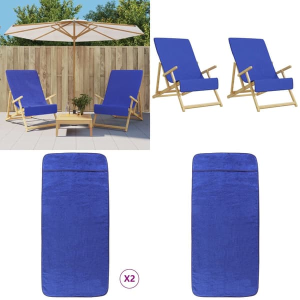 Badhanddukar 2 st kungsblå 60x135 cm tyg 400 gsm - Strandhandduk - Strandhanddukar - Home & Living