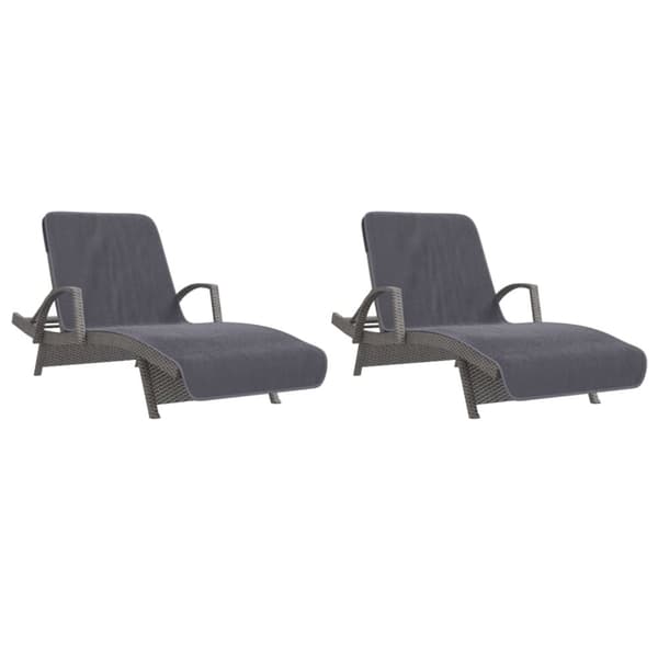 Badhanddukar 2 st antracit 75x200 cm tyg 400 gsm - Strandhandduk - Strandhanddukar - Home & Living