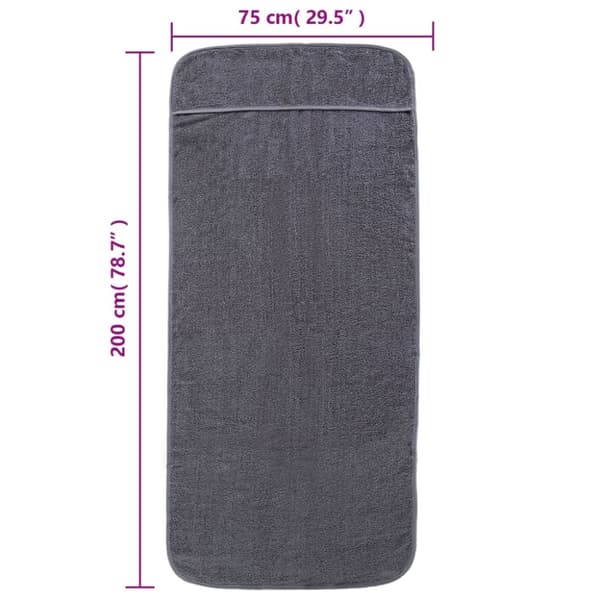 Badhanddukar 2 st antracit 75x200 cm tyg 400 gsm - Strandhandduk - Strandhanddukar - Home & Living