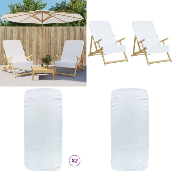 Badhanddukar 2 st vita 60x135 cm tyg 400 gsm - Strandhandduk - Strandhanddukar - Home & Living