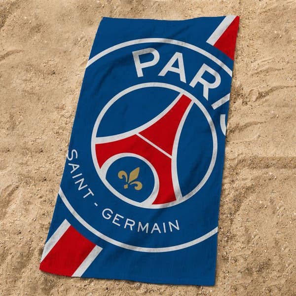 Badhandduk och strandhandduk PSG CROPPED - 70x120 cm - 100% bomull - Blå