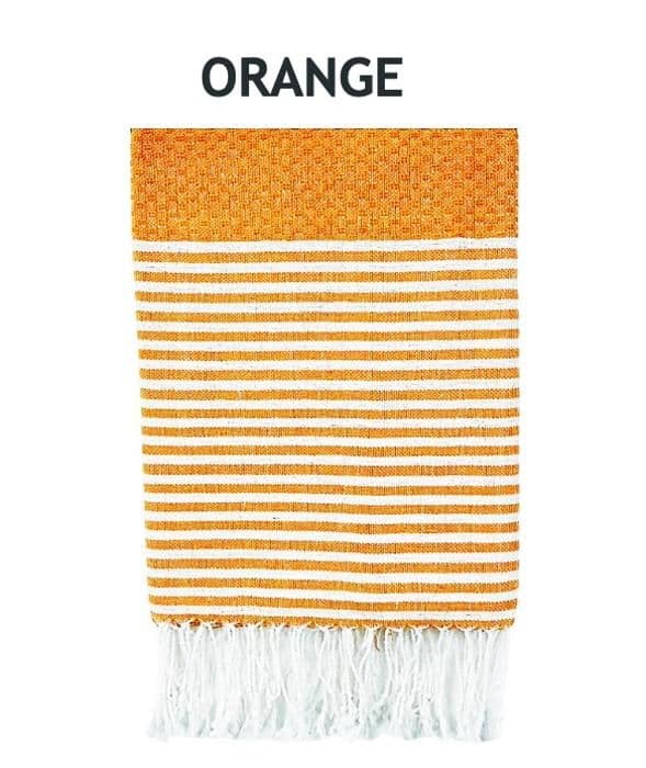 Fouta de Plage Nid d’Abeille 100% bomull Storlek - Mjukhet och komfort – Strandhandduk - 100x200cm - 100 x 200 cm - orange