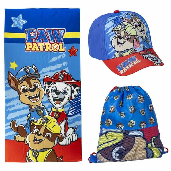 Rantapyyhe The Paw Patrol Sininen 27 x 33 x 7 cm 3 Kappaletta