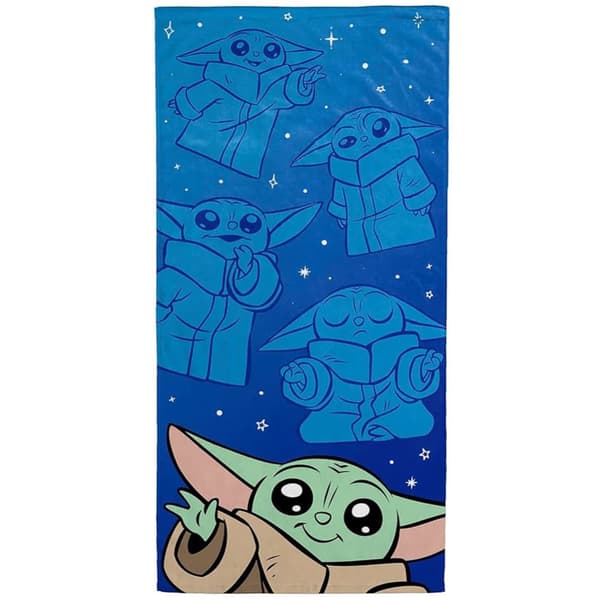 Star Wars: The Mandalorian Grogu Baby Yoda Beach Towel Royal Blue/Green/Brown One Size