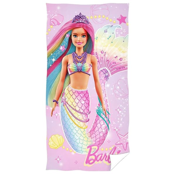 Barbie Mermaid Beach Towel Multicoloured 140cm x 70cm