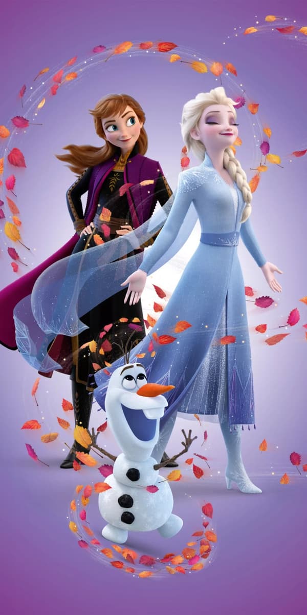 Badhandduk Disney Frost Magiska Löv 70X140cm 100% bomull