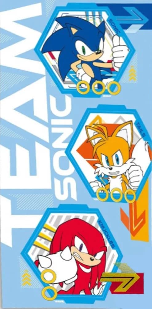 Badhandduk Sonic Team Sonic 70X140cm 100% bomull